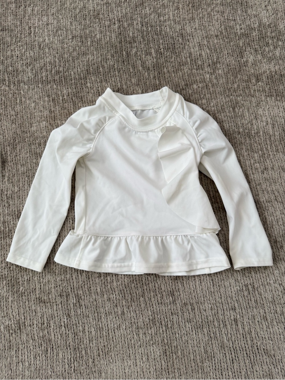 Janie And Jack Baby Girls Ivory Ruffle Long Sleeve Rash Guard 12-18 Months